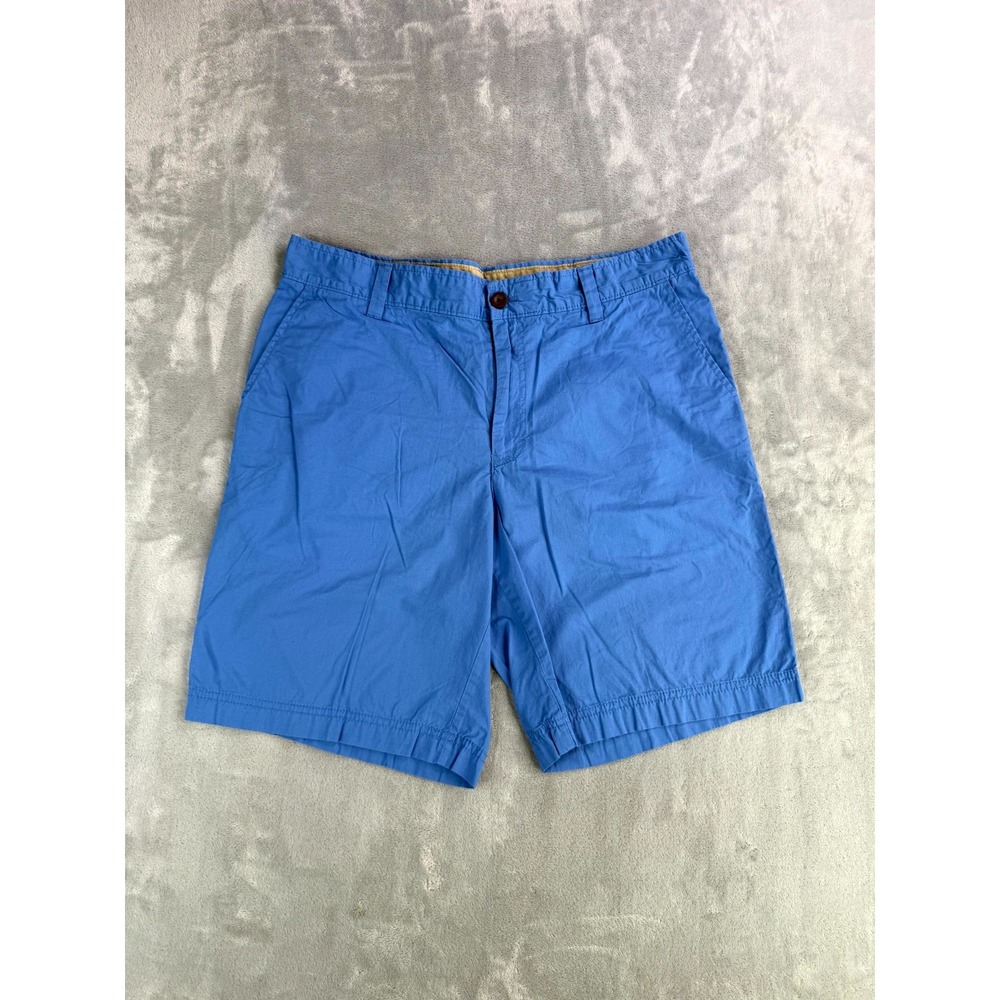 IZOD Saltwater Chino Shorts Mens 34 Blue Cotton Mid Rise Outdoor Comfort Zip Fly